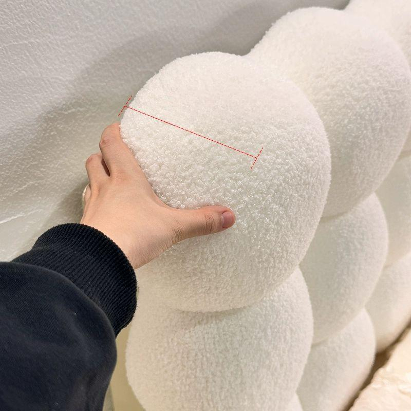 자바조이 헤드보드 구름 북유럽 벨크로형 머리맡 헤드커버형 엠보싱 등쿠션 양털 침실 - 상세 이미지 4