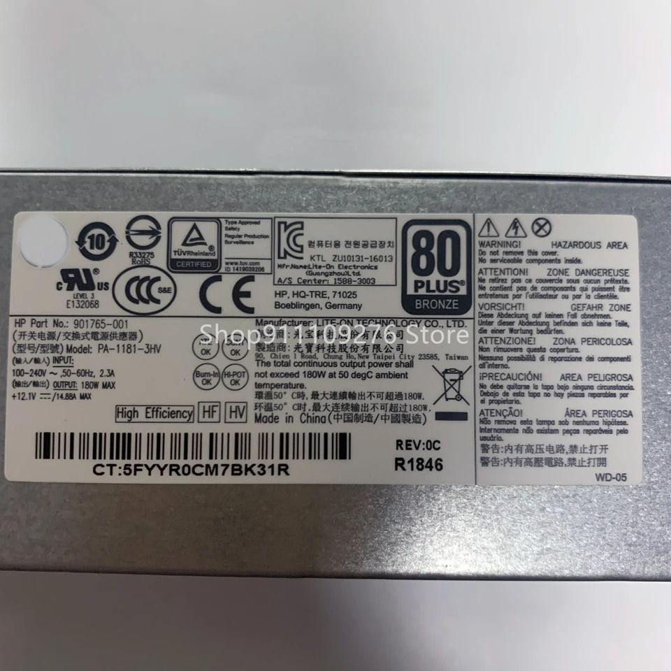 hp호환 ProDeskPSU SFF 전원공급장치 DPS-180AB-26 A DPS-180AB-30 DPS-180AB-3 901765-001 PA-1181-3HV 600G3 800