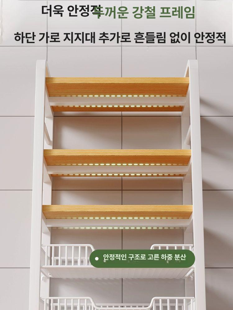 렌지대 선반 트롤리 다기능 정리대 랙 수납장 오븐렉 거치대 다층 바퀴 레일 베이킹 - 상세 이미지 3
