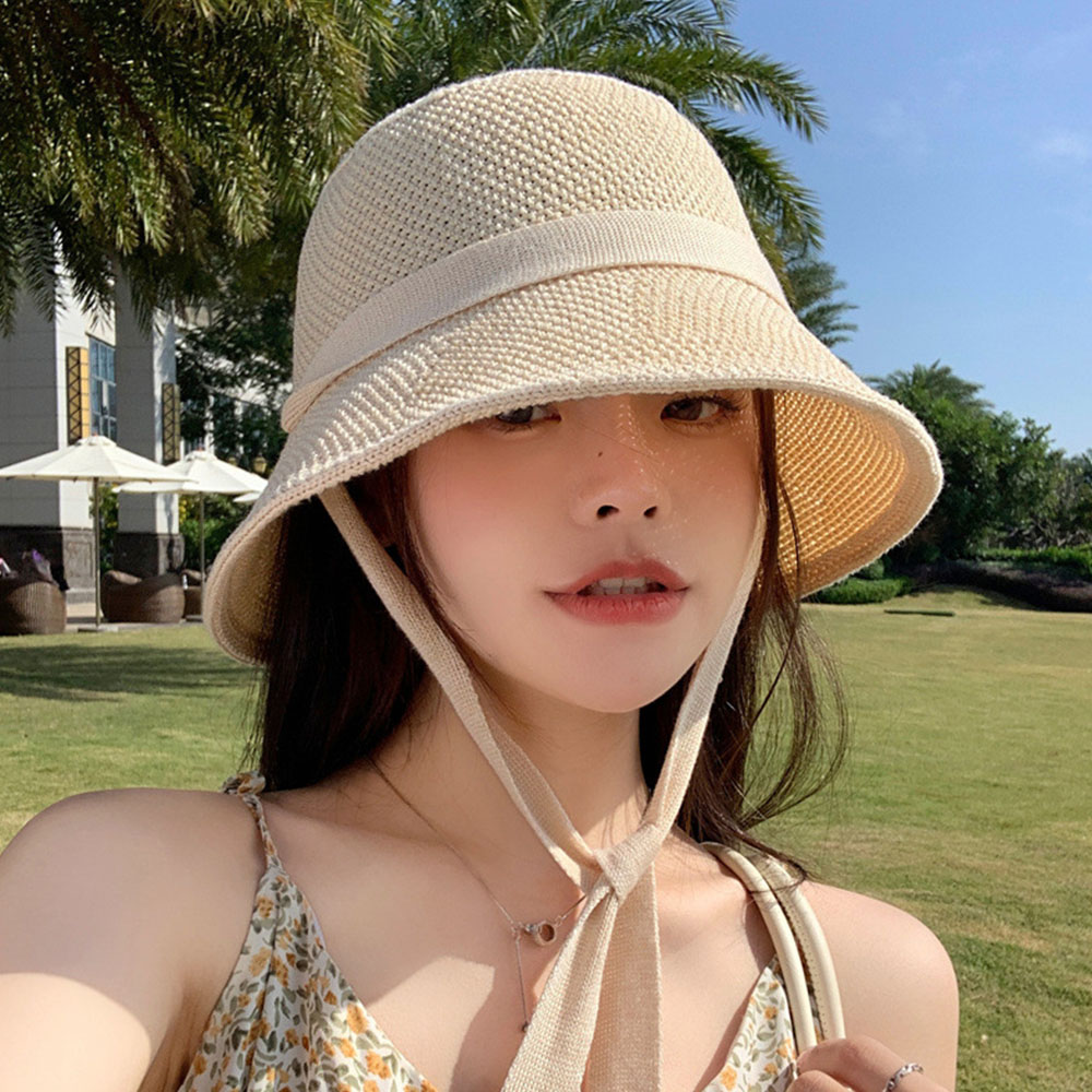 디어앤미 여성 여름 버킷햇 밀짚모자 비치 바캉스 벙거지 모자 - 상세 이미지 2