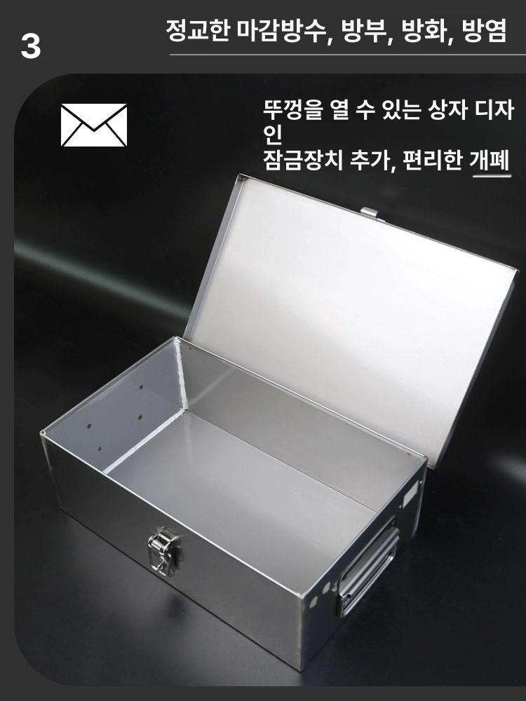 스텐 박스 캠핑용 보관함 거치대 차박 다용도 보관상자 수납 하드케이스 야외 캠핑카 - 상세 이미지 3