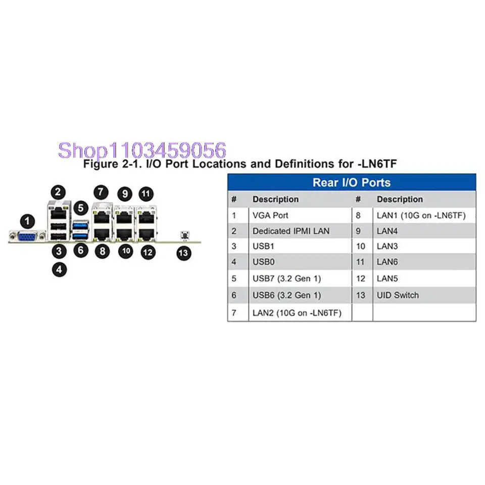 DDR4-3200MHz 서버 마더보드 X12SPM-LN6TF Supermicro LGA-4189 C621A M- 10XSATA 3