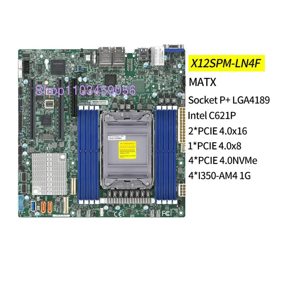 M- DDR4-3200MHz 슈퍼마이크로 서버 마더보드 X12SPM-LN4F C621A LGA-4189 10XSATA 3