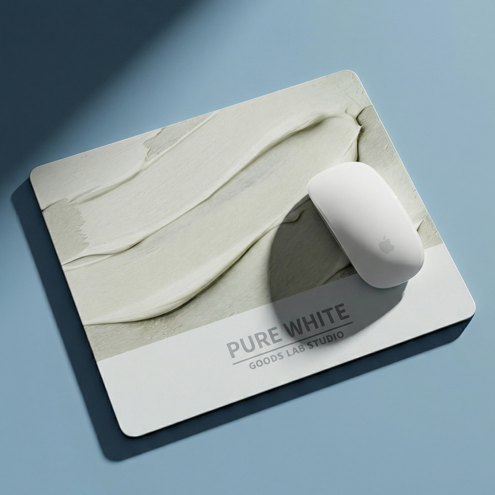 [무배당발] 유리패드 강화유리 마우스패드 게이밍 컬러시리즈 10종 PURE WHITE - 상품 이미지