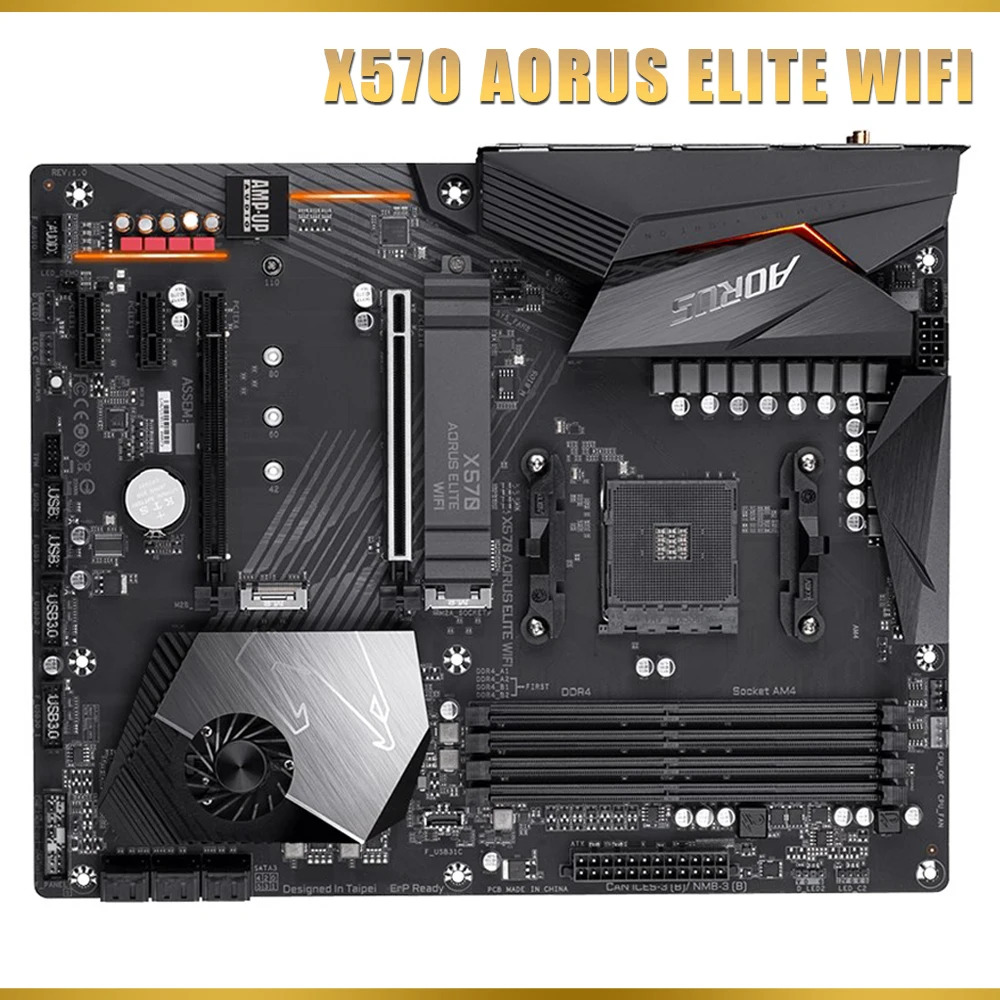 X570 AORUS ELITE WIFI 마더보드 4XDDR4 128GB AM4 데스크탑 메인보드