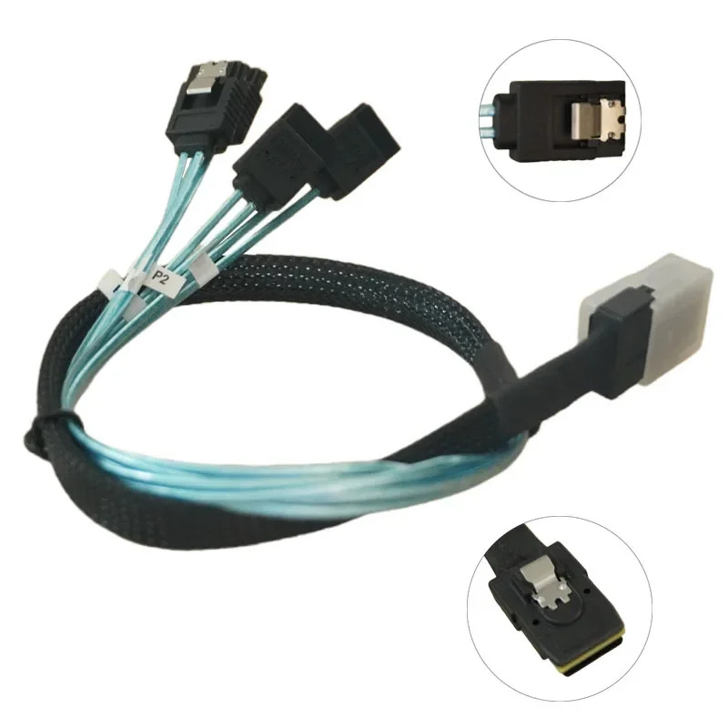 미니 SAS - 4x SATA 케이블  SFF-8087 6Gbps 백플레데이터 분배기