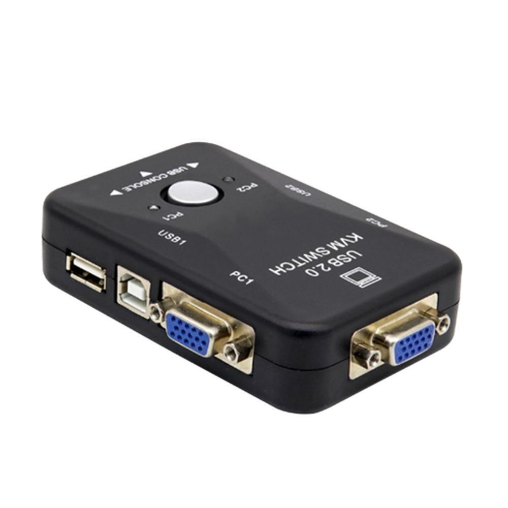 버튼전환 VGA KVM스위치 USB2.0 2포트 플러그앤플레이