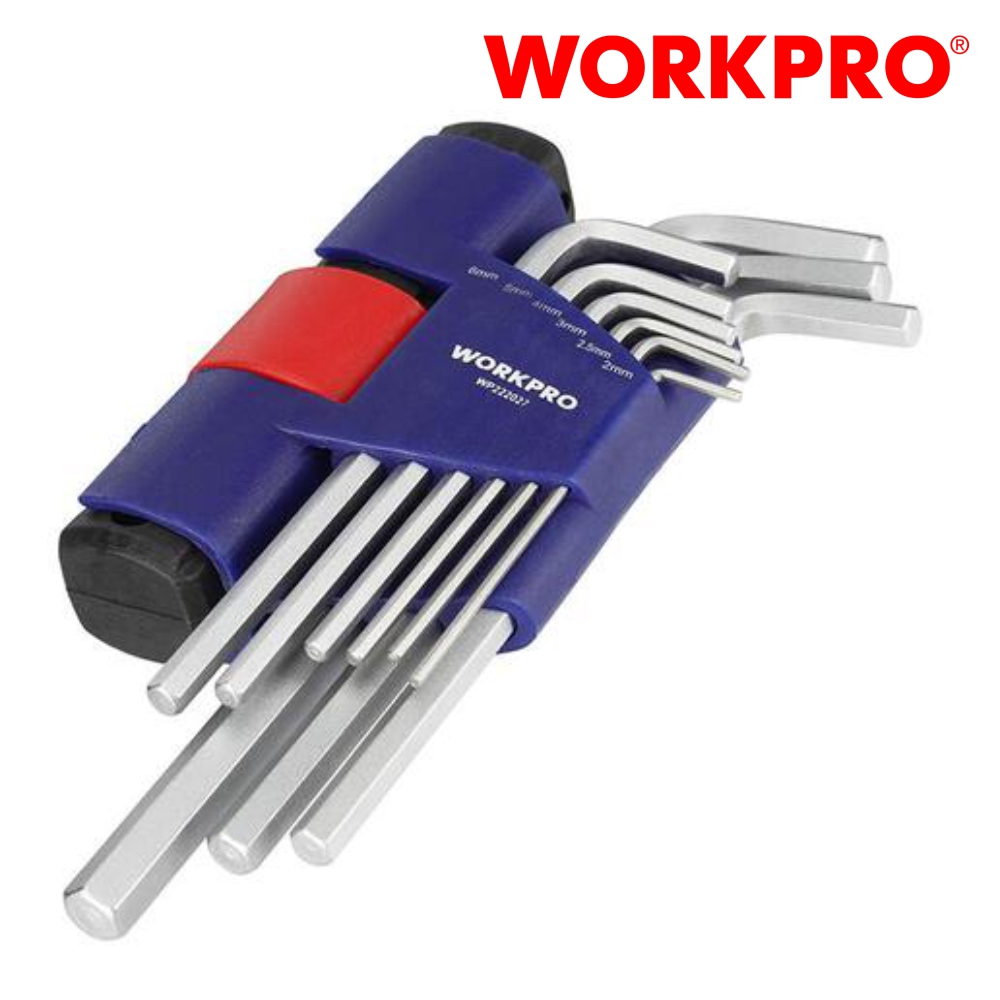 워크프로 T핸들 엑스트라 롱 육각렌찌 세트 WP222027 2~10mm 렌치 - 상품 이미지