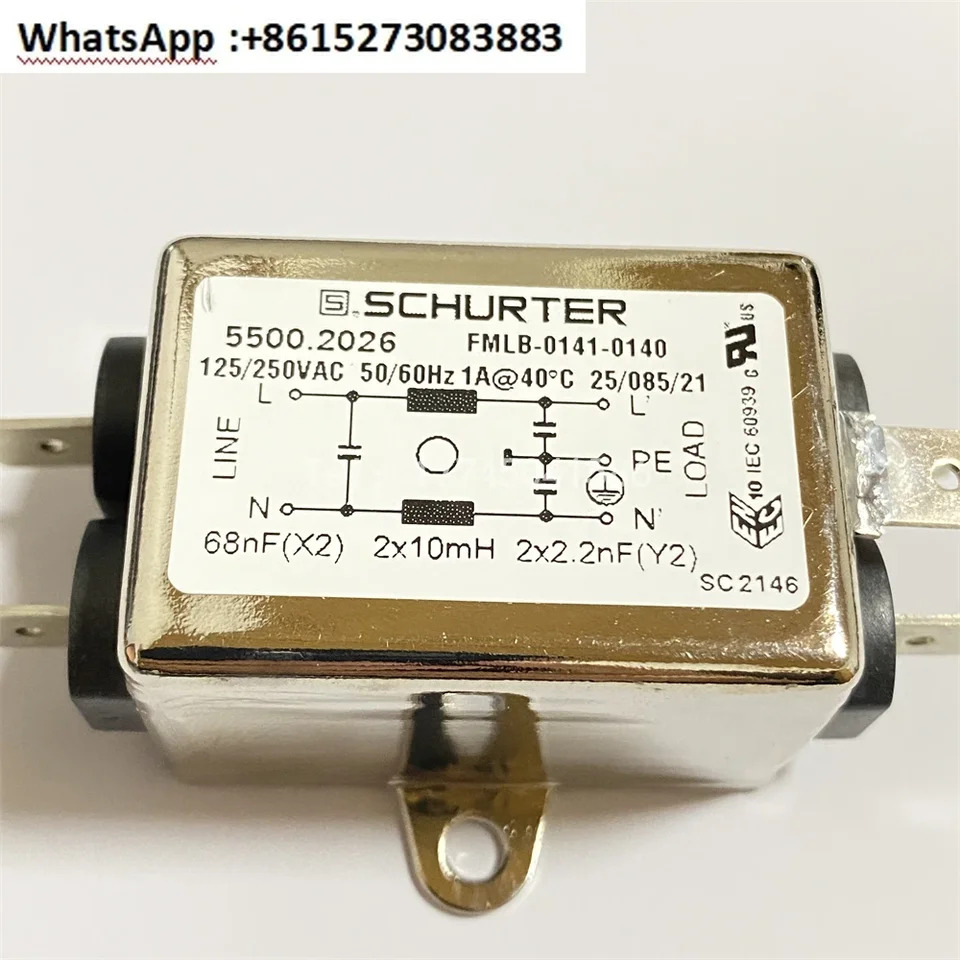 5500.2026 SCHURTER 파워 필터  단상 1A 250VAC FMLB-0141-0140 포지티브