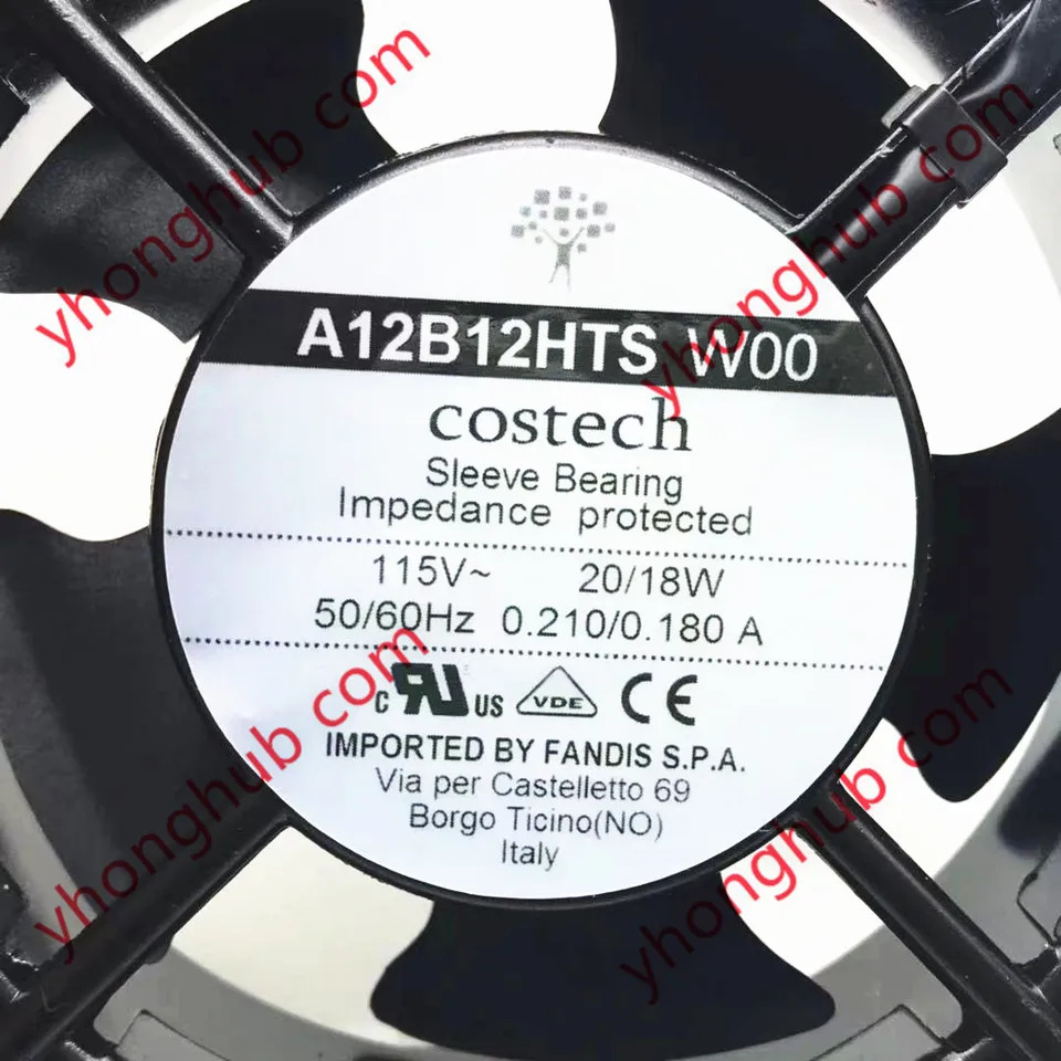 tech A12B12HTS W00 AC 115V 20W mm 2핀 서버 냉각팬