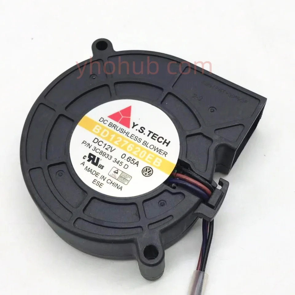Y.S TECH BD127620EB DC 12V 0.65A 76x76x20mm 3 선 서버 냉각팬