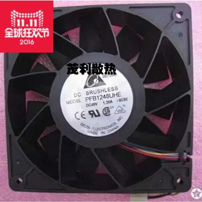 델타 전PFB1248UHE 6C92 DC 48V 1.2A mm 4 와이어 서버 냉각팬