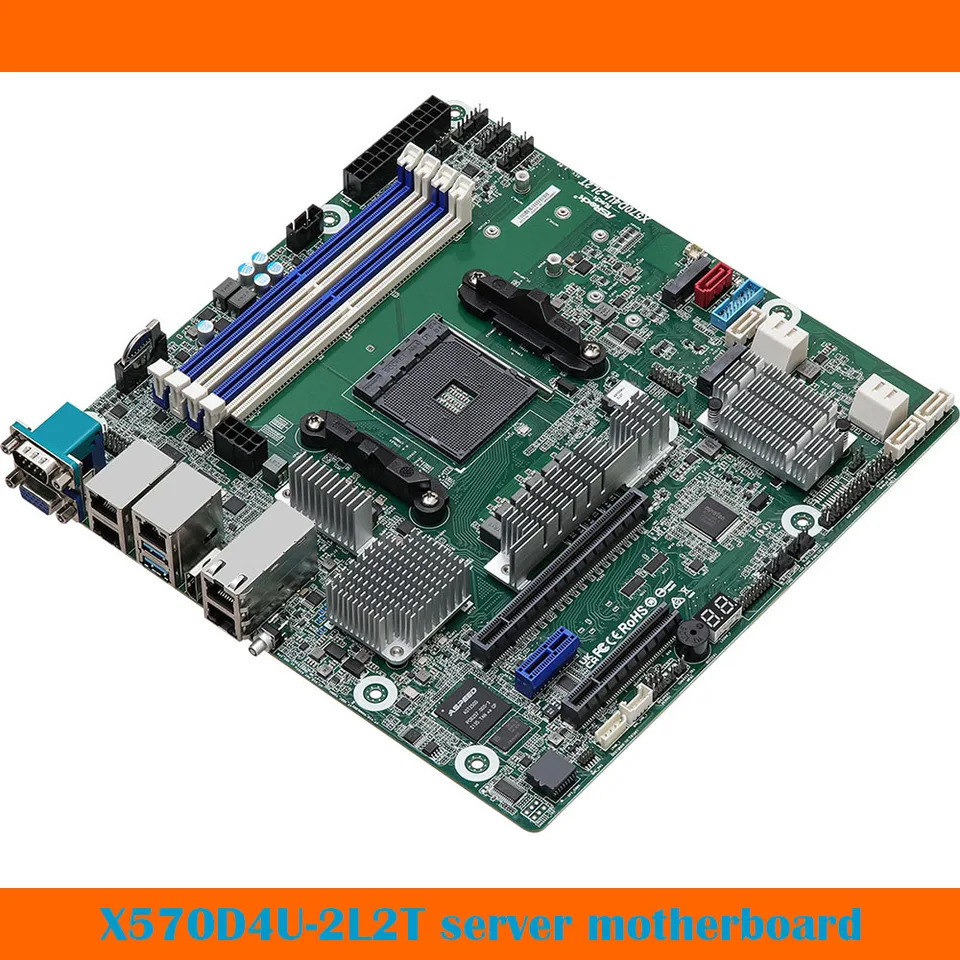 ASRock호환 X570D4U-2L2T/BCM기가비트 서버 마더보드 AM4 Ryzen호환5000 DDR4 지원