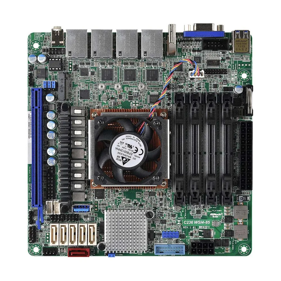 ASRock호환 C236 WSI4-85 서버 마더보드 DDR4 ECC UDIMM 64GB 통합 지지대 E3-1585 V5