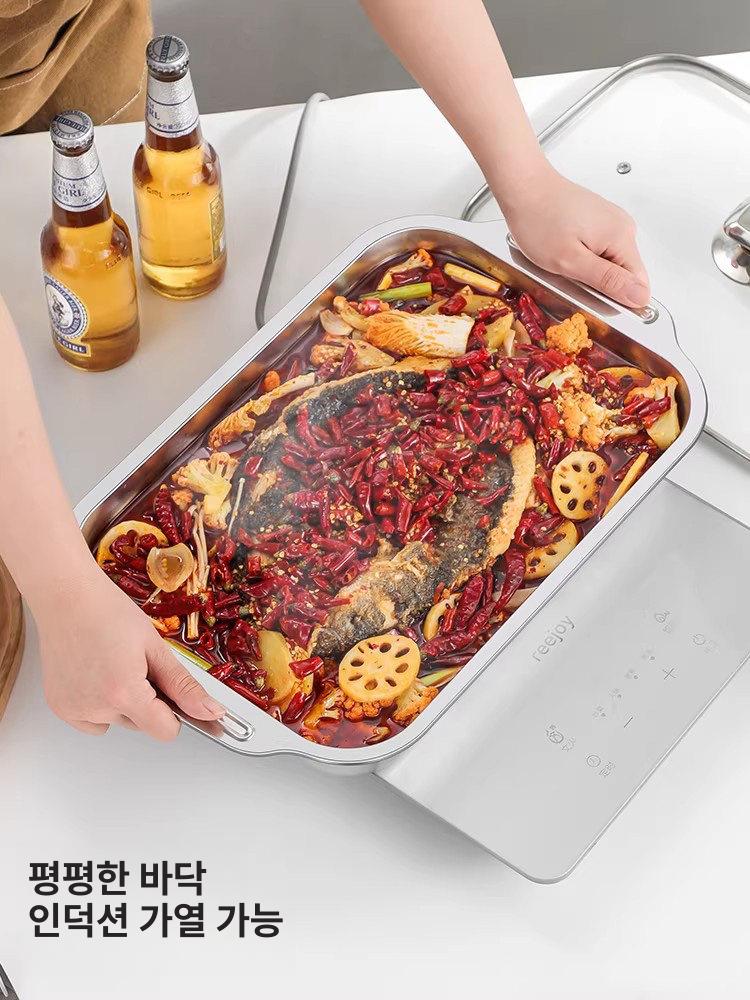 소형 전골냄비 업소용 훠궈 반반 샤브샤브 스키야키 일식 캠핑용 개인용 혼족 사각 - 상세 이미지 3