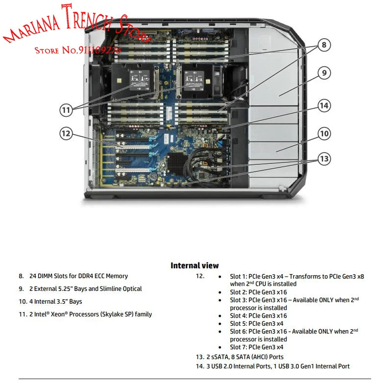 hp호환 Z8 G4 데스크탑 제온 프로세서 Skylake SP 마더보드 구매 전 가족 접촉