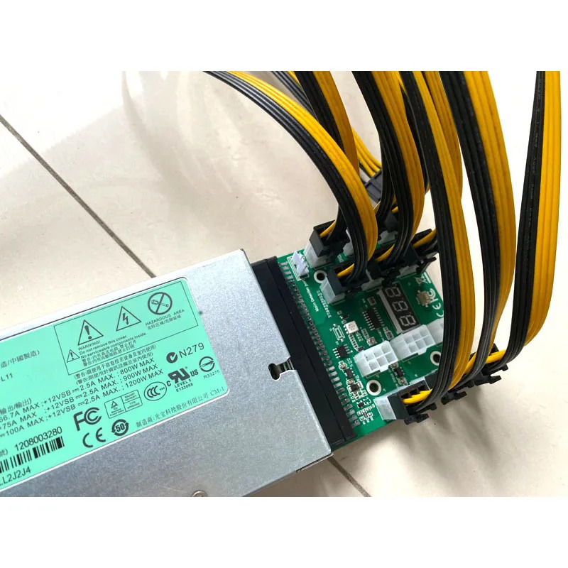 GPU 마이닝 PSU 서버 전원공급장치 HSTNS-PL11 hp호환 DL580 G6 G7 PCI-E 브레이크 보드6 핀 케이블 490594-001 438203-001 1200W