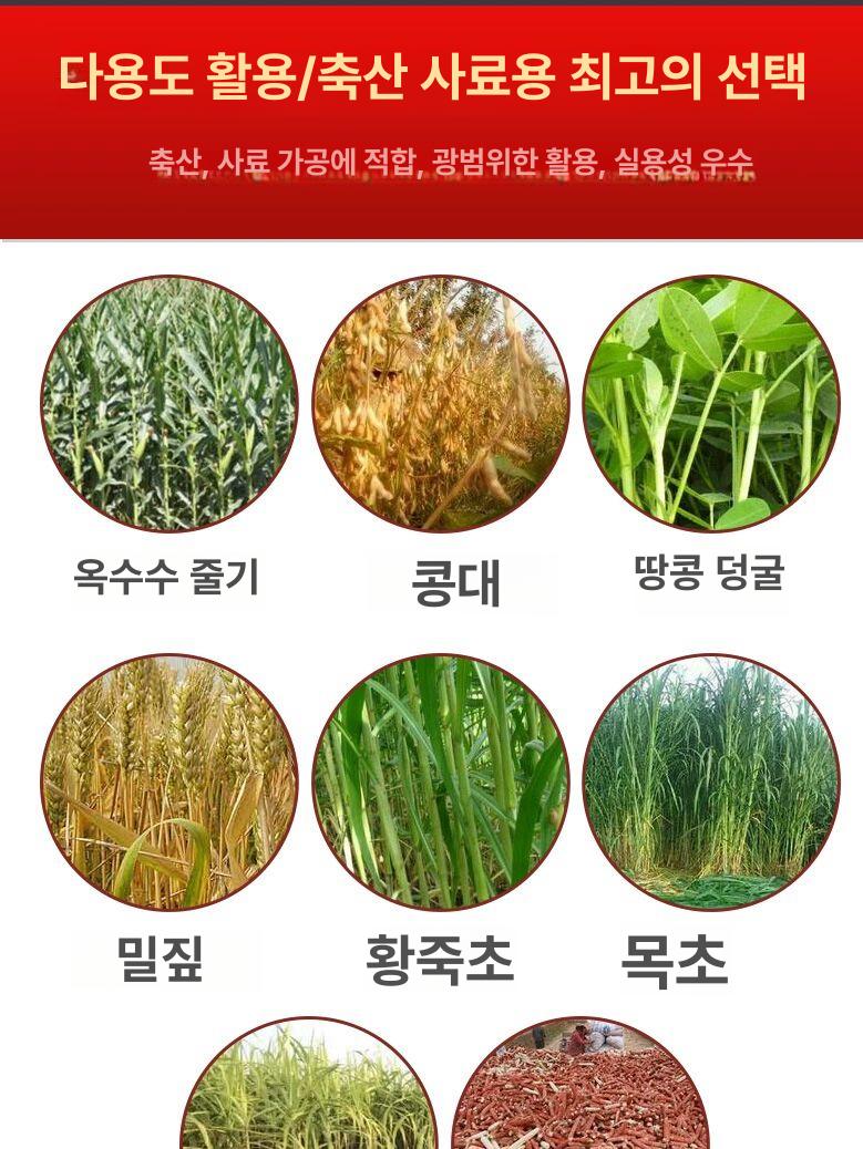 산업용 나무파쇄기 목재 농업용 볏짚 분쇄 잔가지파쇄기 톱밥 건초 농기계 모터 장비 - 상세 이미지 3