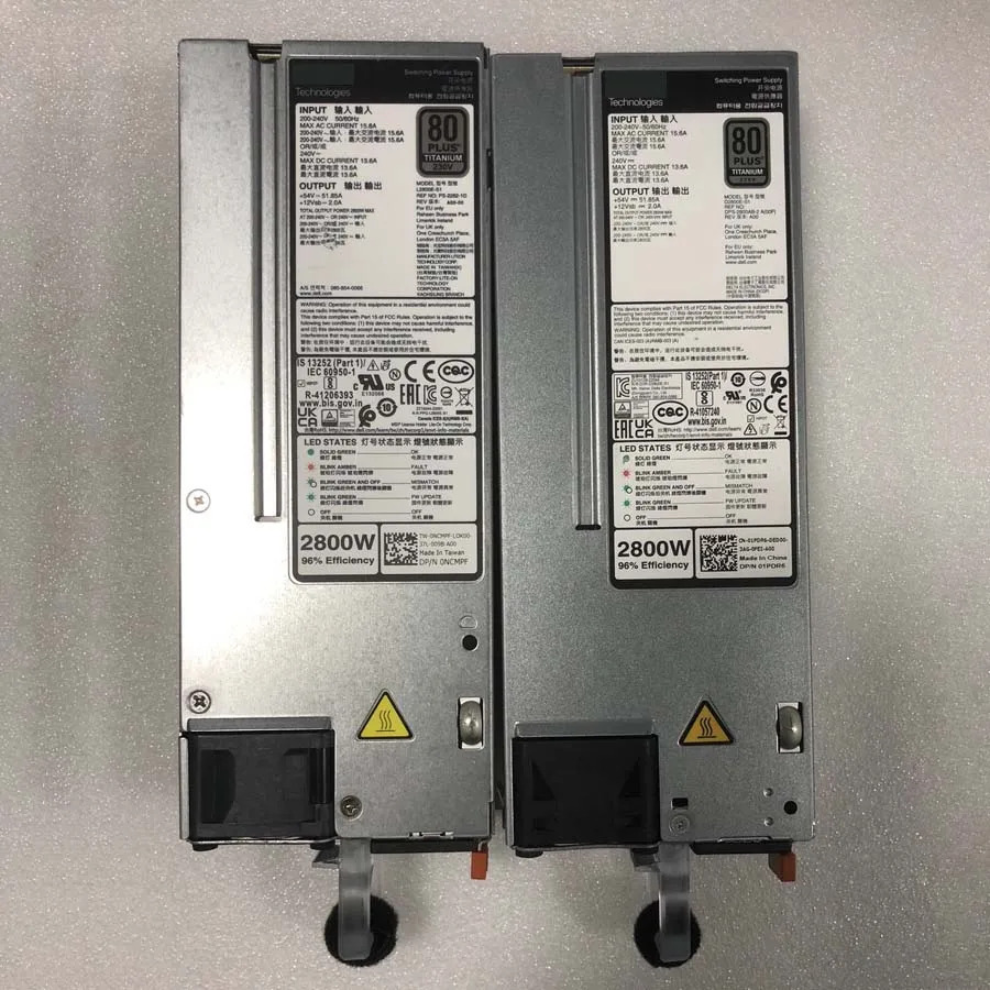 델 R7625 1PDR6 NCMPF D2800E-S1 L2800E-S1 80 플러스 티타늄 16 세대 전원공급장치 2800W PSU