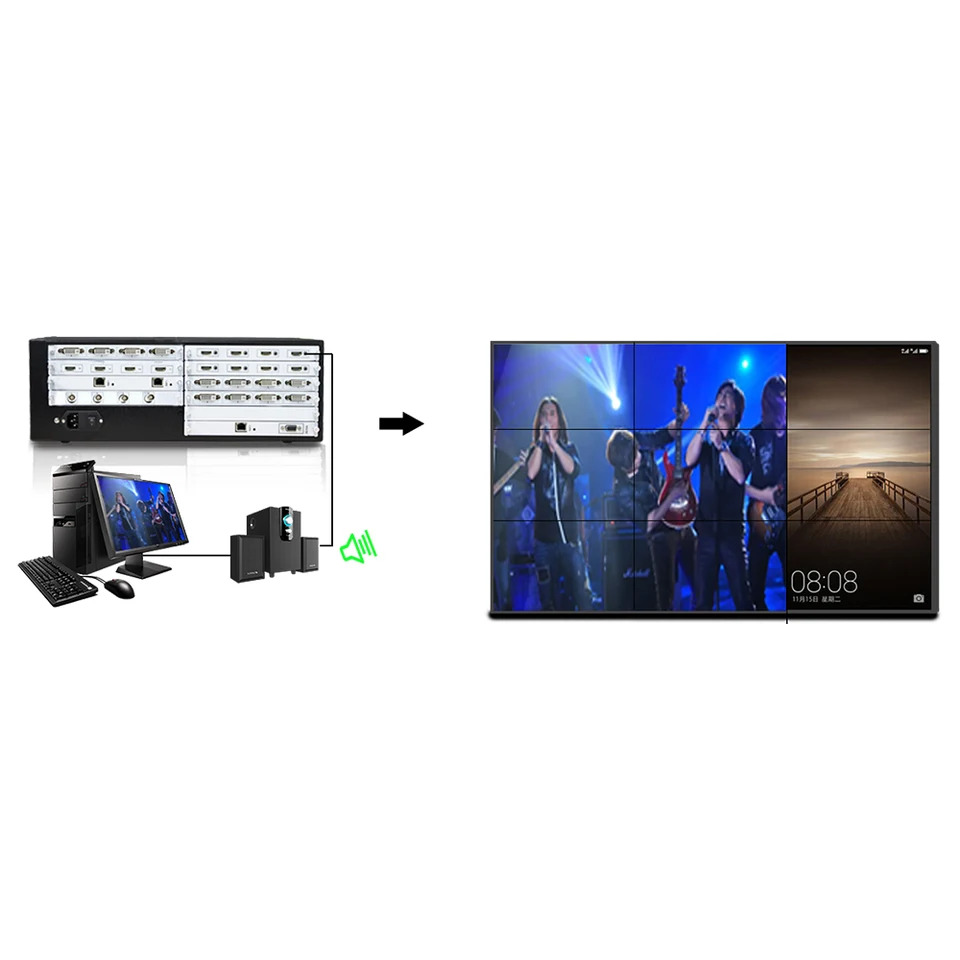 LED 스크린 비디오 월 프로세서 4k x 2k 입력 무선 프로젝션 신호 전시블랙 50Hz 60Hz