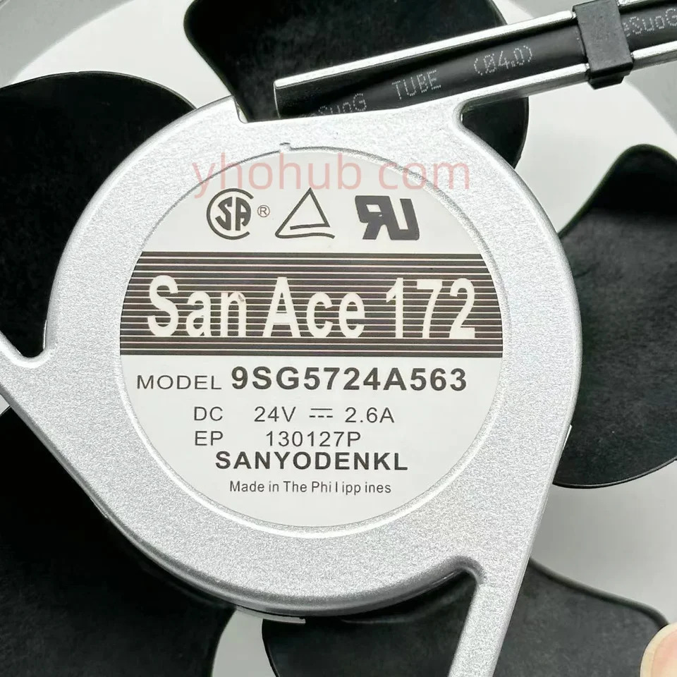 Sanyo Denki 2 와이어 서버 냉각팬 9SG5724A563 DC 24V 2.6A 172x150x50mm