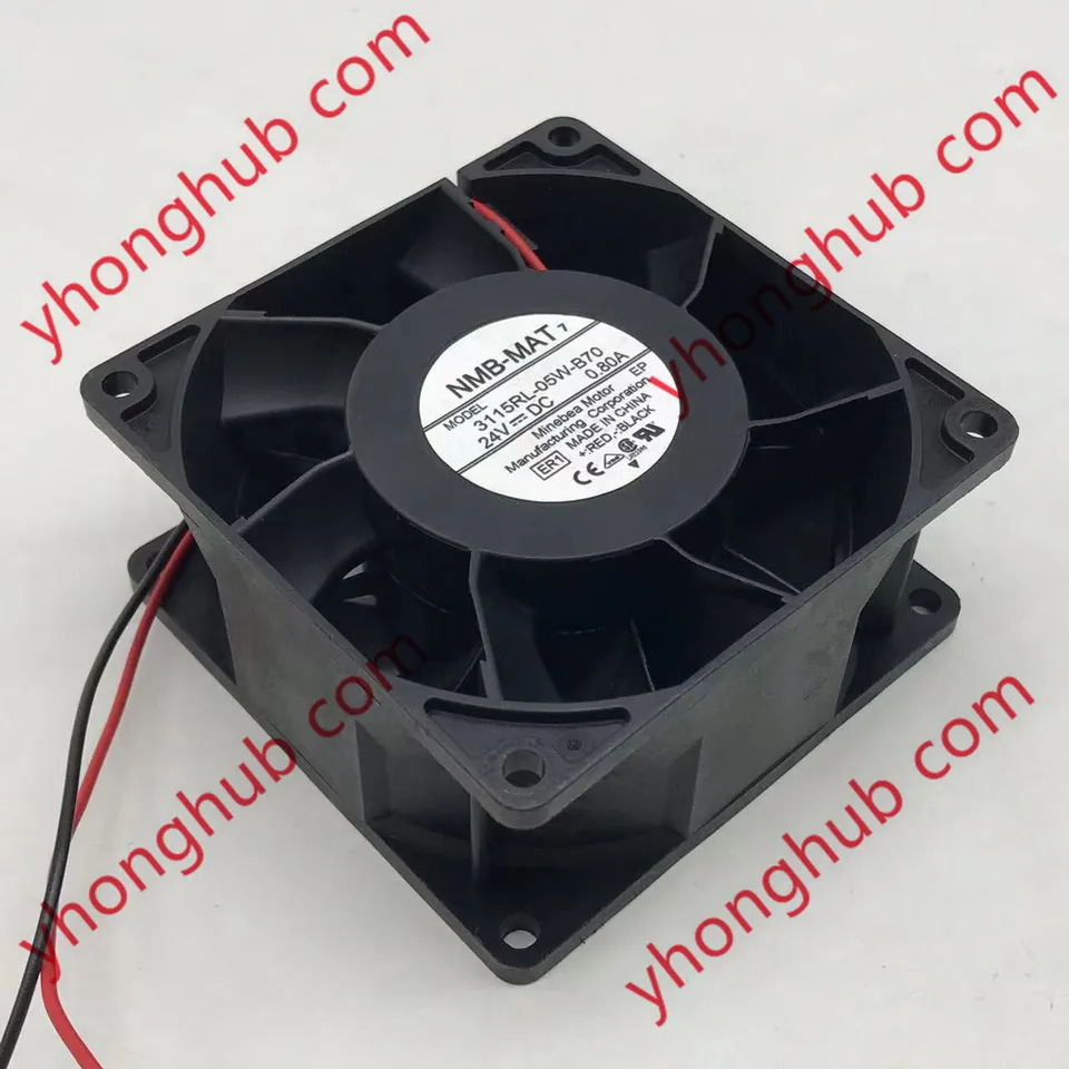 NMB-MAT 3115RL-05W-B70 ER1 DC 24V 0.8A 80x80x38mm 2 와이어