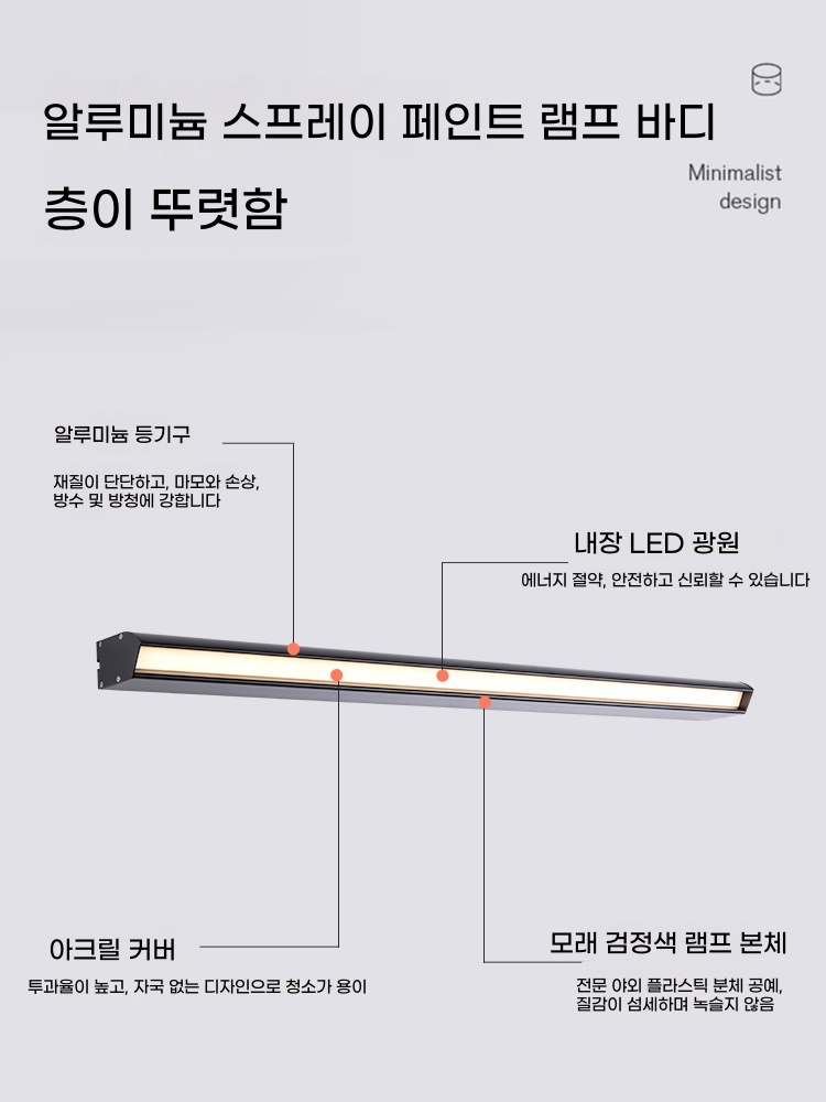 현관 방수외벽등 일자 야외벽등 기본형 - 상세 이미지 3