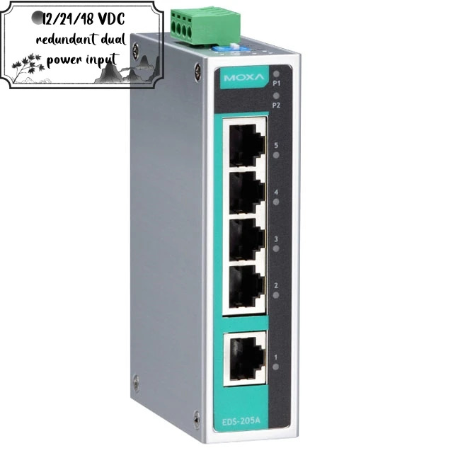 MOXA 비 산업이더넷 스위치 EDS-205A 5 포트