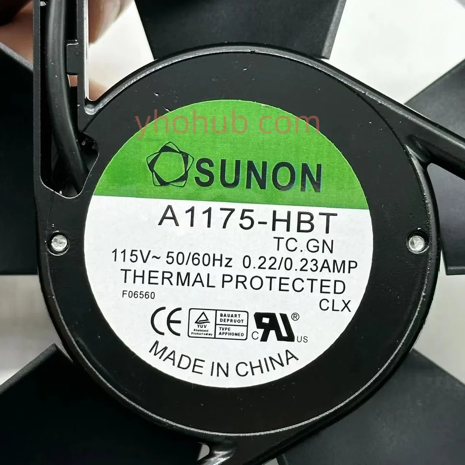 SUNON A1175-HBT TC.GN 서버 냉각팬 AC 115V 0.22A 172x151x51mm