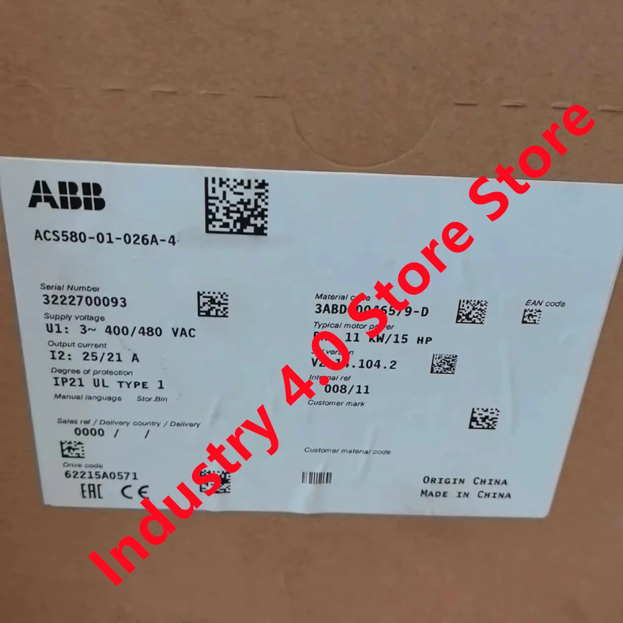 ACS580-01-026A-4 오리지널 신