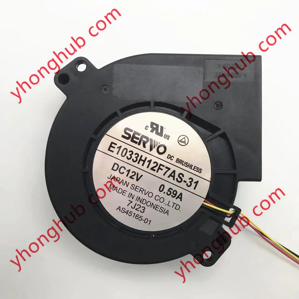 SERVO E1033H12F7AS-31 DC 12V 0.59A 97x97x 3 선 서버 냉각팬
