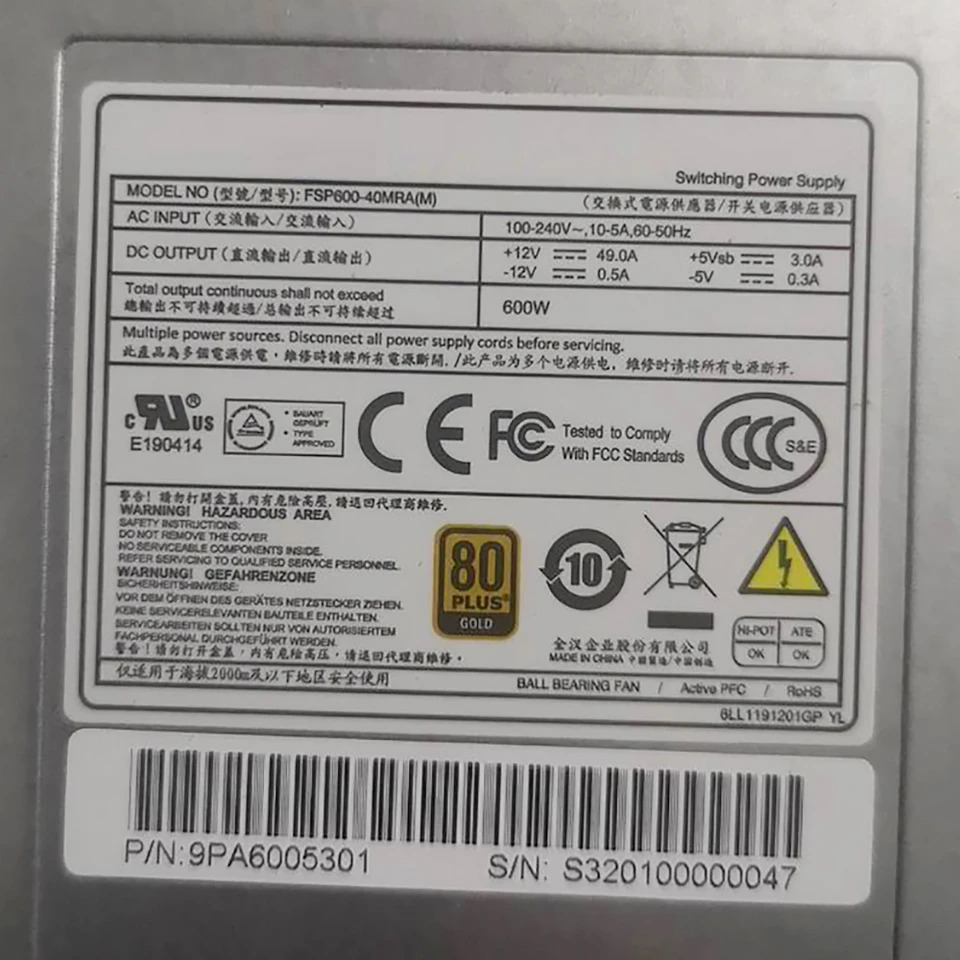 FSP600-40MRAM 600W FSP FSP600-40MRA 스위칭 전원공급장치