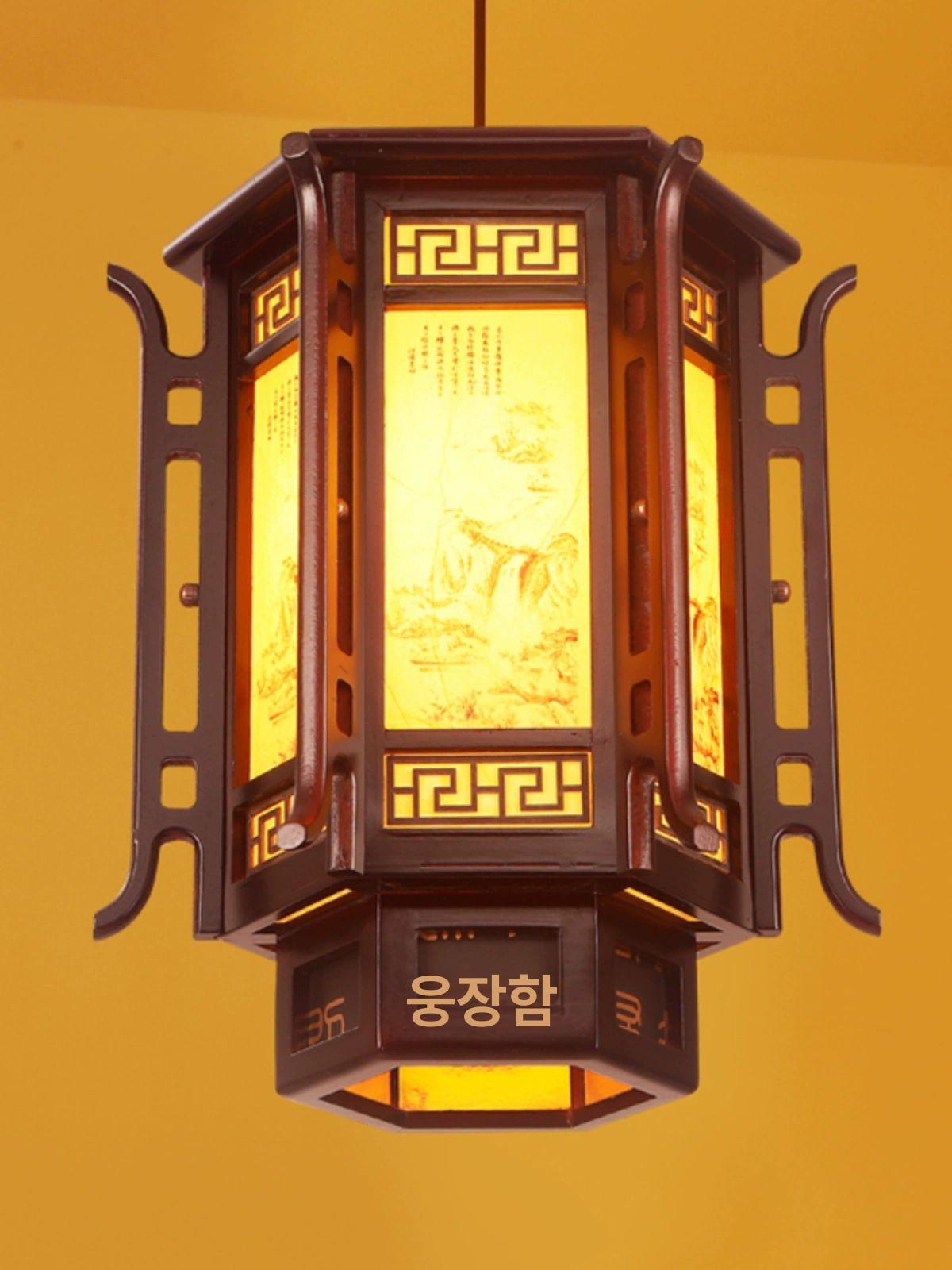 인테리어 한옥등 전통 천장 식당 감성 무드등 엔틱 침실 한옥조명 한지등 라이트 - 상세 이미지 3