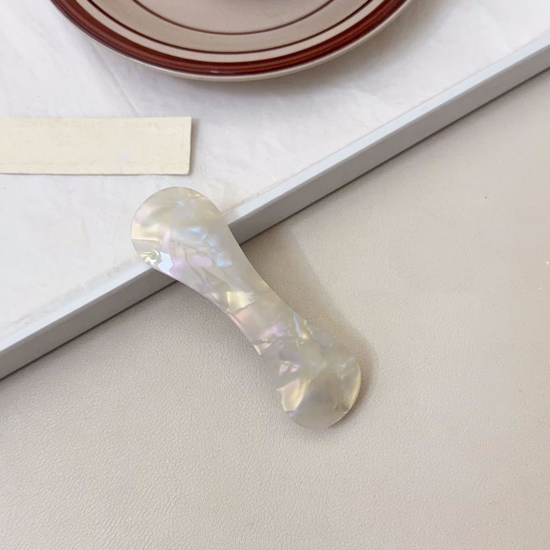 마블 자개 헤어 자동핀 반묶음 반머리 집게핀 - 상세 이미지 2