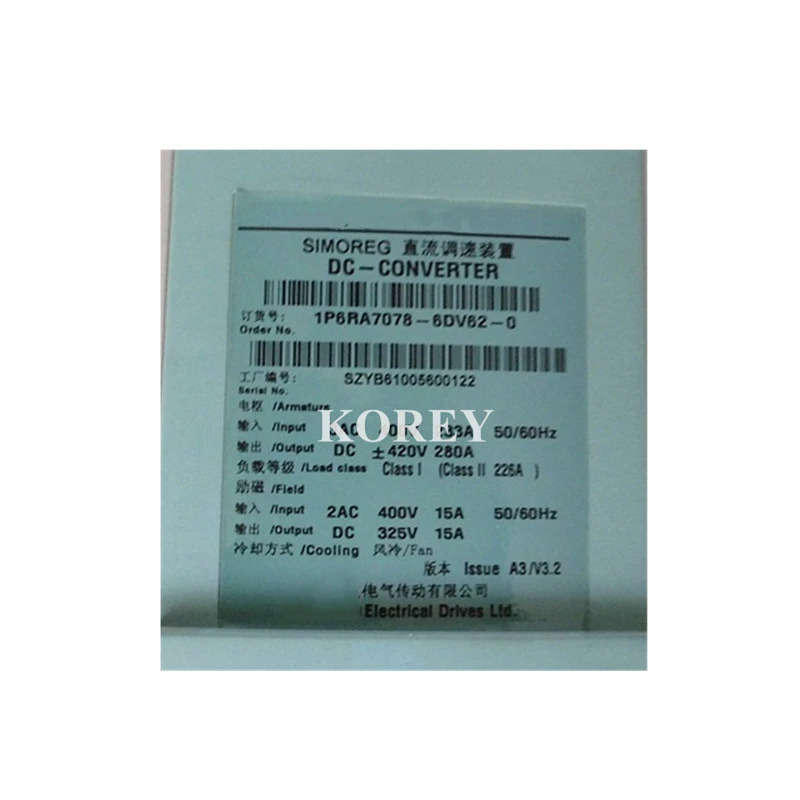 DC 컨버터 1P6RA7078-6DV62-0 6RA7078-6DV62-0 6RA7075-6DV62-0 1P6RA7075-6DV62-0