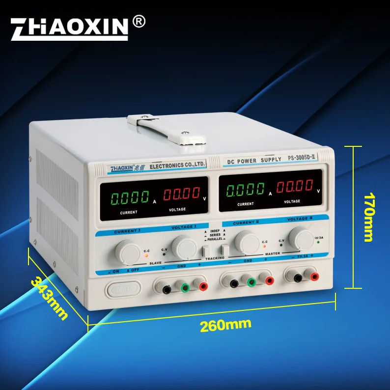 PS-3005D-II 듀얼 선형 DC 조정 전원공급장치 30V 5A 양 음 출력 조절 가능