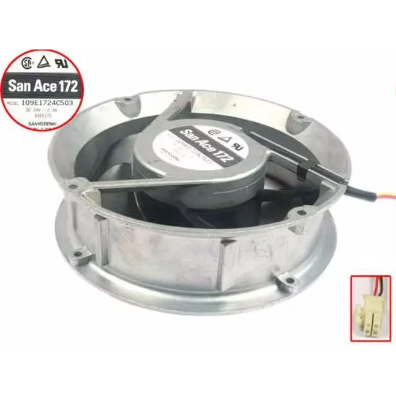 Sanyo Denki 3 선 서버 냉각팬 109E1724C503 DC 24V 2.3A 172x172x51mm