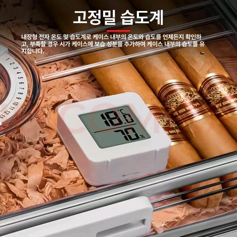 소형 시가휴미더 습도조절 목재 캐비닛 박스 상자 휴미더용 온도조절 양방향 - 상세 이미지 4