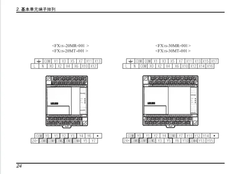 PLC FX1S-30MR-001 프로그래밍 컨트롤러 30MT 20MT 20MR 14MT 10MR-D