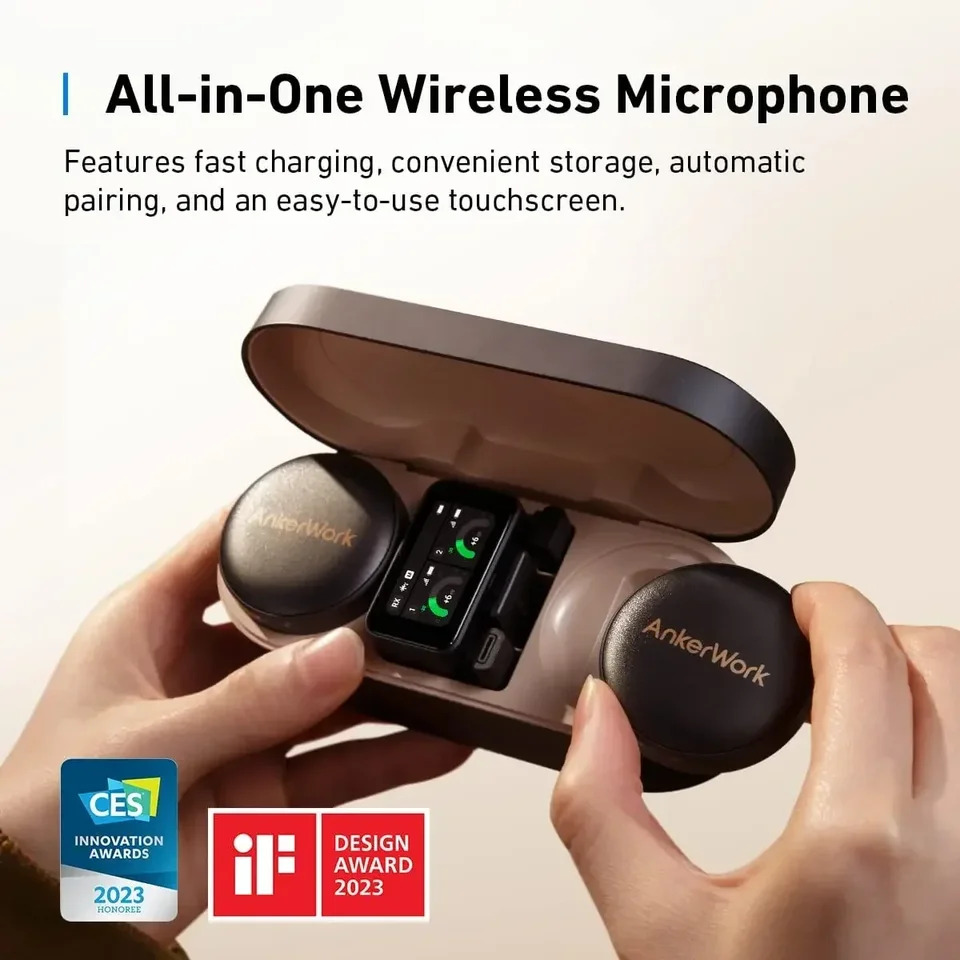 ANKER AnkerWork M650 무선 라마이크 노이즈 캔슬링 프로 스왑 마그네틱 컬러 커버 포함
