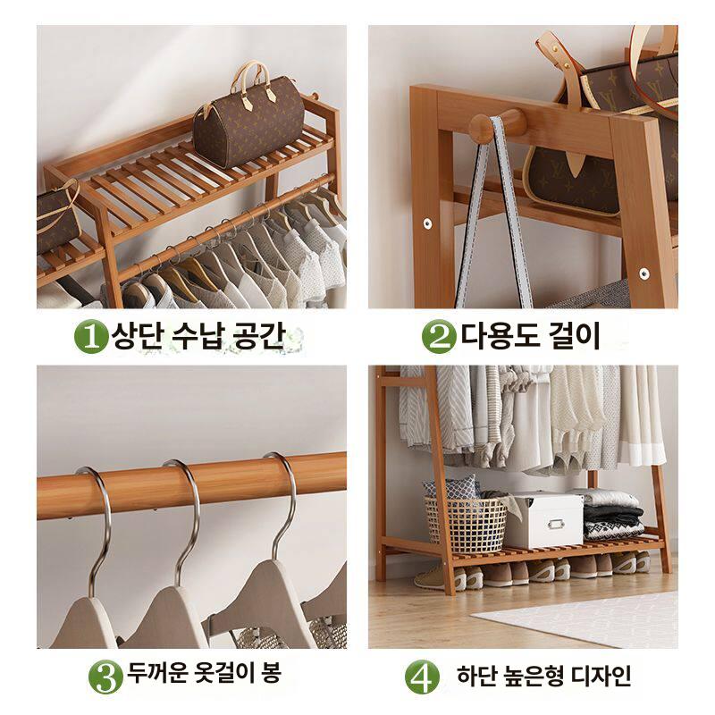 대나무 옷장 테이블 조립식 모던 선반 수납장 캐비닛 가구 아파트 - 상세 이미지 3
