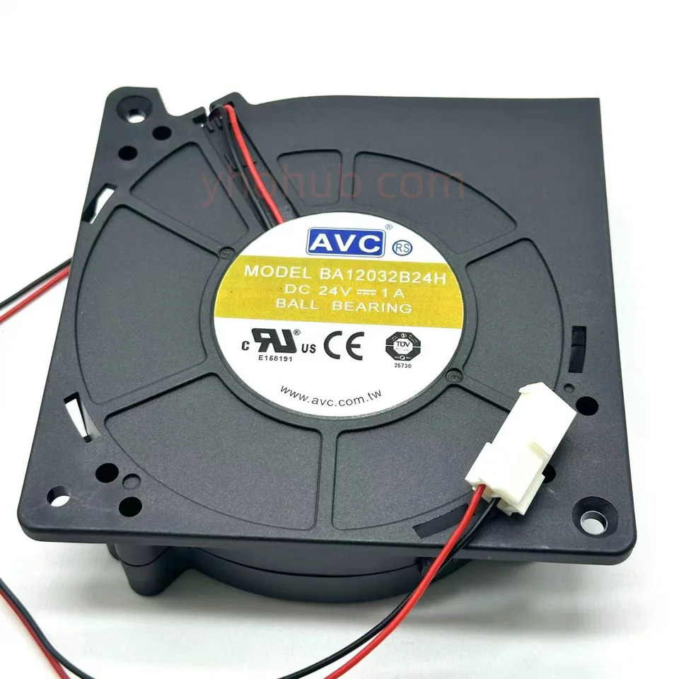 C BA12032B24H 서버 냉각팬 DC 24V 1A 120x120x32mm 2-와이어