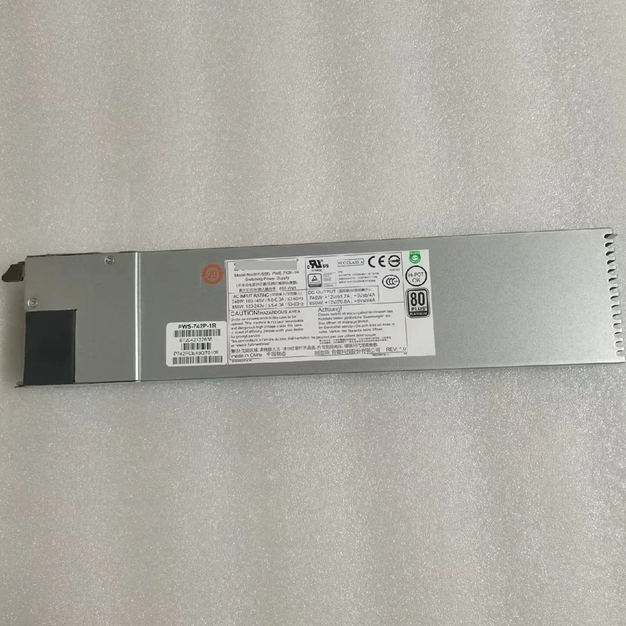 슈퍼마이크로 PWS-742P-1R 예비 전원공급장치 모듈 740W 850W 80 PLUS 플래티넘 1U
