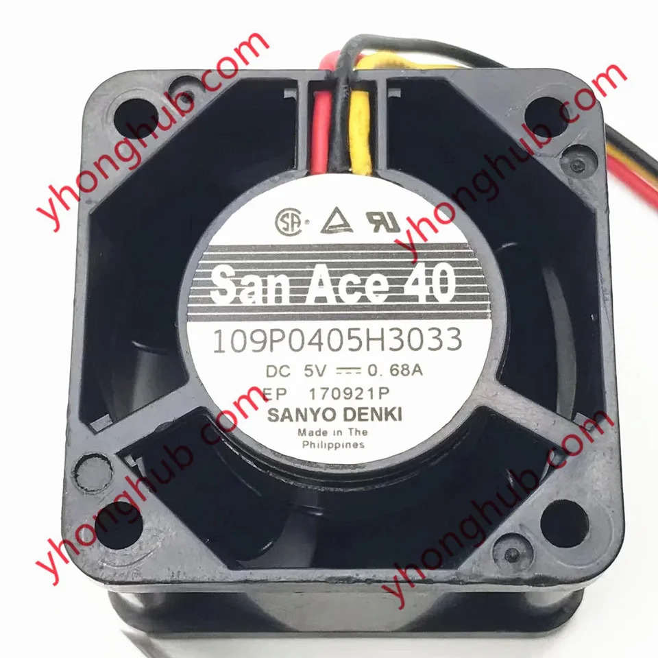 Sanyo Denki 3 선 서버 냉각팬 109P0405H3033 DC 5V 0.68A