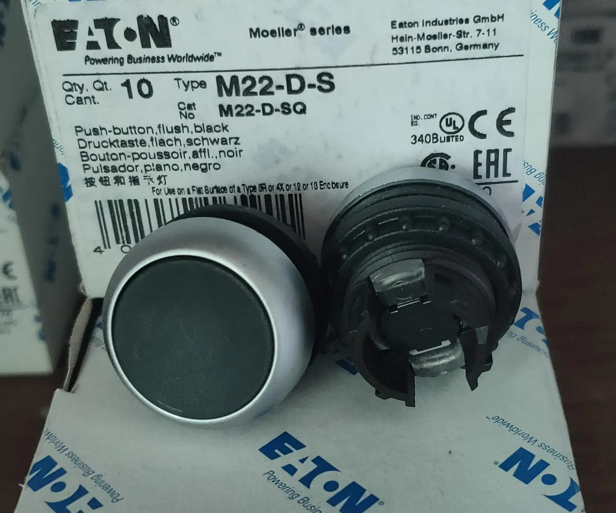 10pcs Eaton M22-D-S M22-D-M22-D-R M22-D-G 버튼 열기