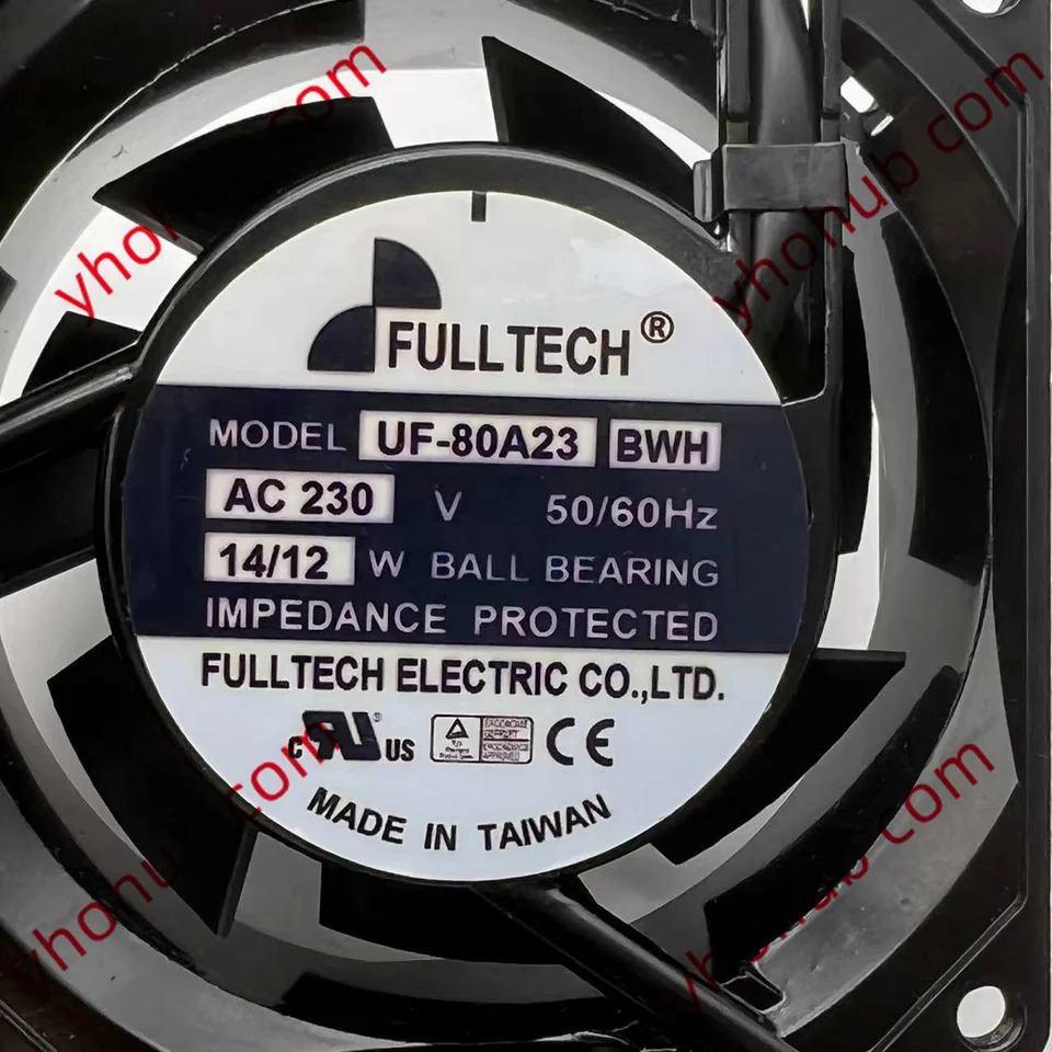 FULLTECH UF-80A23 BWH AC 230V 14/12W 80x80x38mm 2핀 서버 냉각팬