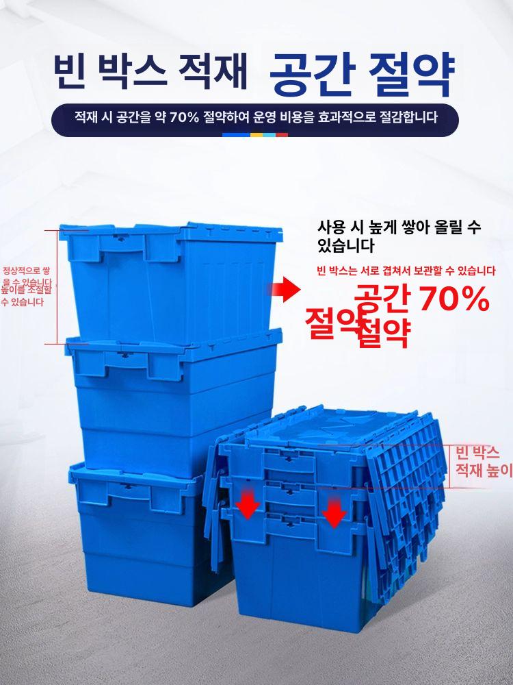 플라스틱 박스 대형 일체형 정리함 수납함 투명 보관상자 손잡이 이사포장 - 상세 이미지 3