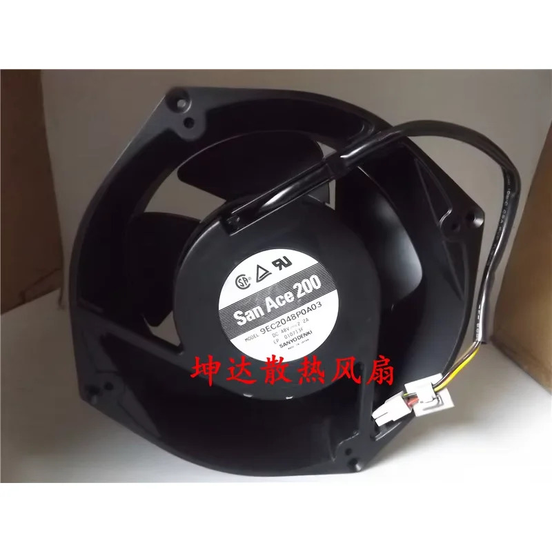 Sanyo Denki 4 와이어 서버 냉각팬 9EC2048P0A03 DC 48V 2.2A 210x210x70mm