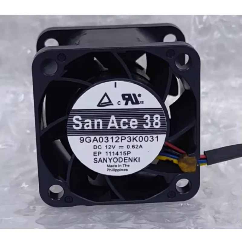 SANYO Denki 4 와이어 서버 냉각팬 DC 12V 0.62A 38x38x28mm 9GA0312P3K0031