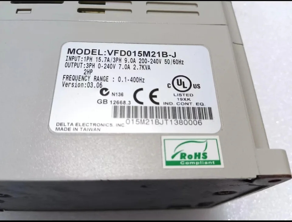 VFD015M21B-J 리퍼 델타 인버터 작동 기능 OK 1.5kW 220V